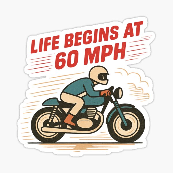 Item preview, Life Begins at 60 MPH – Speed Lover Motorcycle Tee designed and sold by GalaxyInstore.