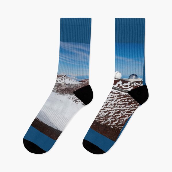 Item preview, Mauna Kea Summit with Snow and Astronomical Observatories under Blue Sky designed and sold by Maryna Gumenyuk.