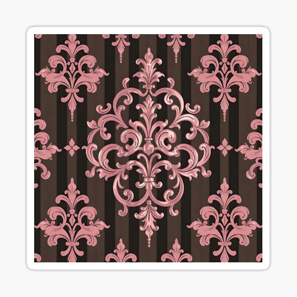 Item preview, Brown Striped Mauve Damask designed and sold by DesignsByPrnces.
