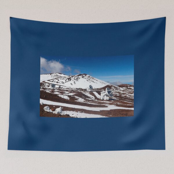 Item preview, Mauna Kea Observatories with Satellite Dishes and Cloudy Sky designed and sold by Maryna Gumenyuk.