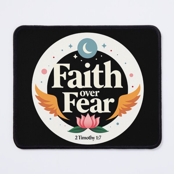 Item preview, Christian Apparel Easter Joy –Faith Over Fear – Overcome with Faith – 2 Timothy 1:7 | Bold Christian Inspiration Art designed and sold by ebocraft.