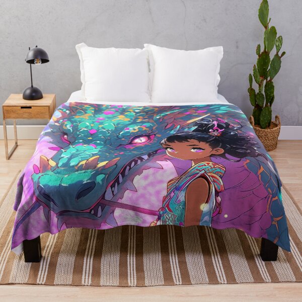 Item preview, Vibrant Dragon Fantasy Anime Girl designed and sold by bubblegoth.
