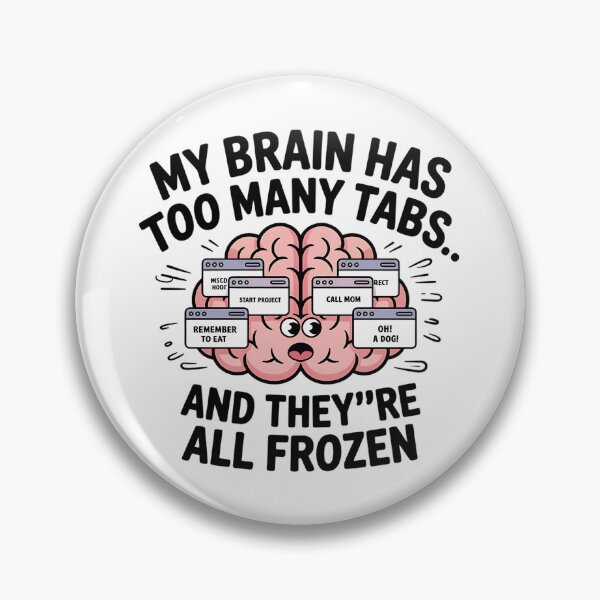 Item preview, Funny ADHD T-Shirt - My Brain Has Too Many Tabs - Frozen Brain Design - Mental Health Humor - Overthinking Shirt for Neurodivergent Students” designed and sold by saloui.
