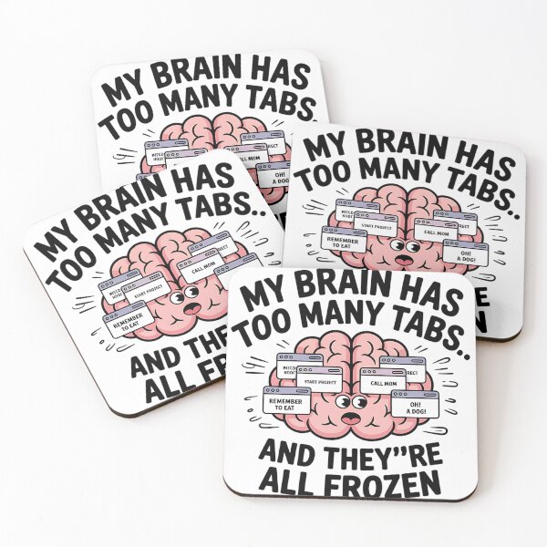 Item preview, Funny ADHD T-Shirt - My Brain Has Too Many Tabs - Frozen Brain Design - Mental Health Humor - Overthinking Shirt for Neurodivergent Students” designed and sold by saloui.
