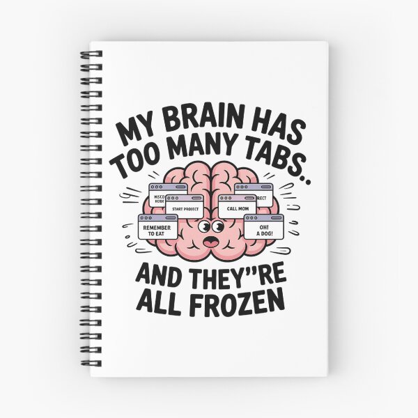 Item preview, Funny ADHD T-Shirt - My Brain Has Too Many Tabs - Frozen Brain Design - Mental Health Humor - Overthinking Shirt for Neurodivergent Students” designed and sold by saloui.
