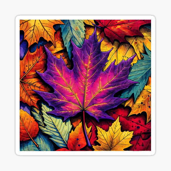 Item preview, Colorful Autumn Leaves – Vibrant Pop Art Pattern designed and sold by Muriedas Arts.