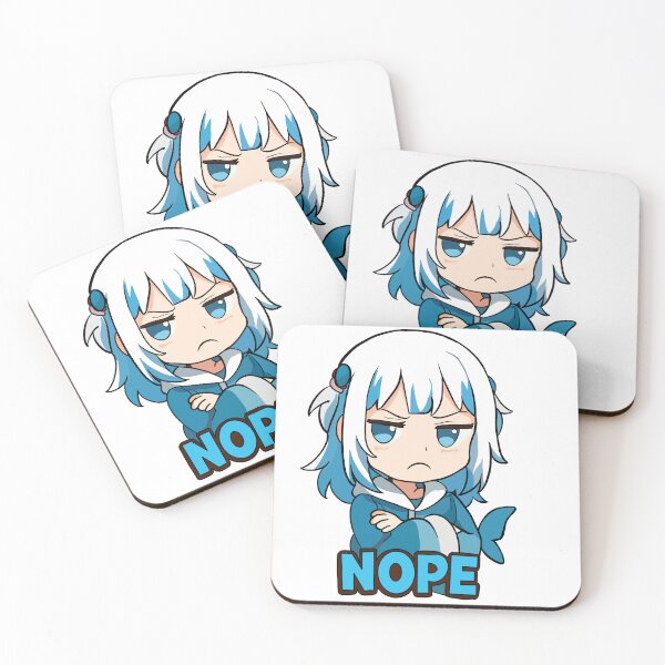 Item preview, Gawr Gura Mario Party Style Sticker "NOPE" designed and sold by Fresh Oshi Pressed.