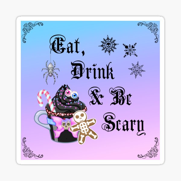Vista previa del artículo con la obra «Comer, beber y dar miedo (Hexmas) (2)», diseñado y vendido por Miss Lunaria.