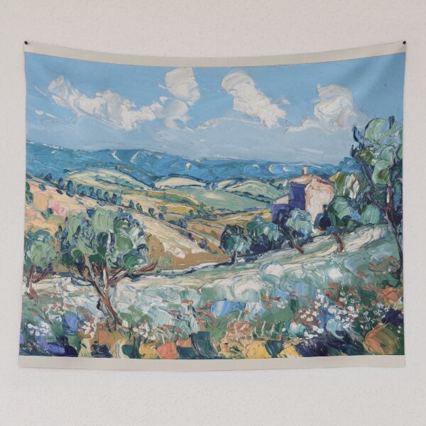 Item preview, Tuscan Hillside View | Bold Impressionist Landscape with Olive Trees designed and sold by CARRAANN.