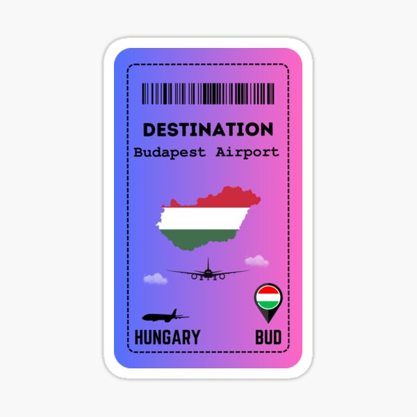 Aperçu de l'œuvre Étiquette de bagage pour l'aéroport de Hongrie créée et vendue par Spreading Smile.
