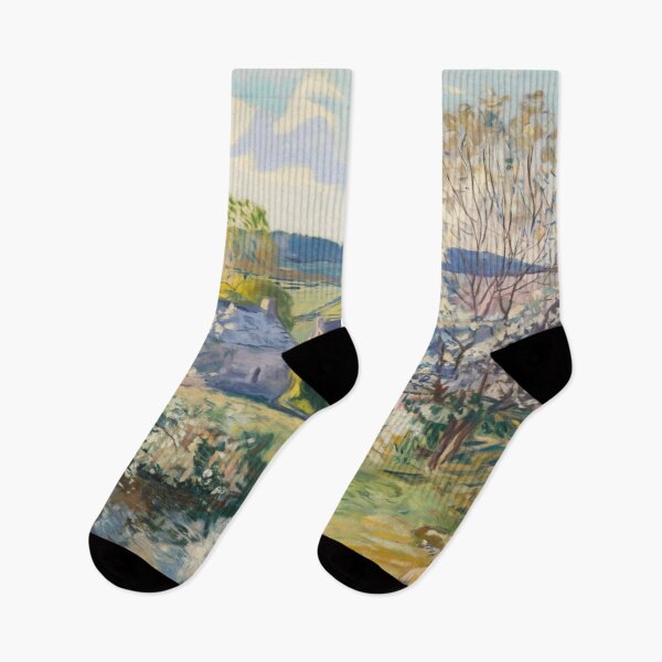 Item preview, Springtime Bloom by the Water | French Countryside Landscape Painting designed and sold by CARRAANN.