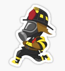 Firefighter hurry. Sticker