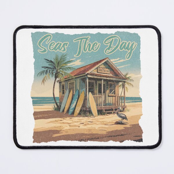 Item preview, Seas The Day – Vintage Surf Shack Beach Design designed and sold by EpochFusion.