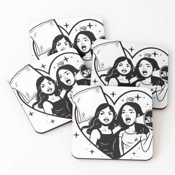 Item preview, Girls protesting sticker designed and sold by megudesignart.