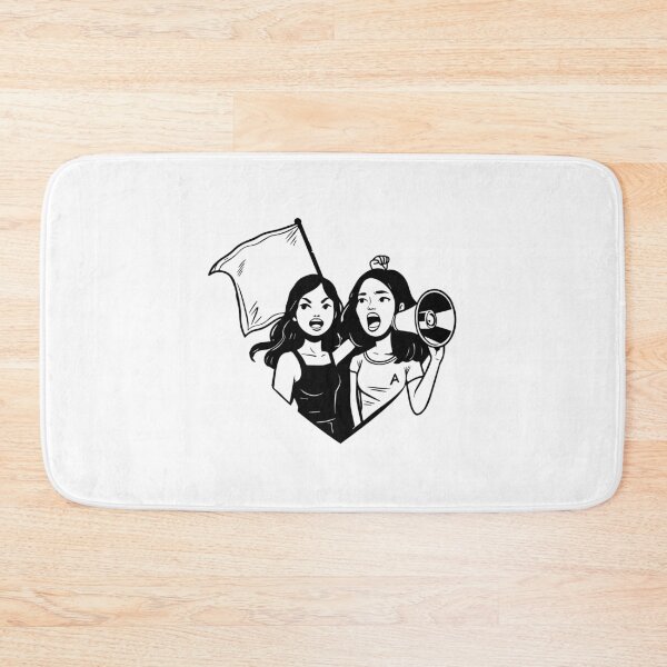 Item preview,  Girls protesting with megaphone sticker  designed and sold by megudesignart.