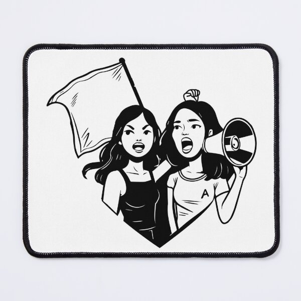 Item preview,  Girls protesting with megaphone sticker  designed and sold by megudesignart.