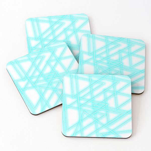 Item preview, Blue Neon Triangles – Geometric Light Design designed and sold by Sajiikanaan.