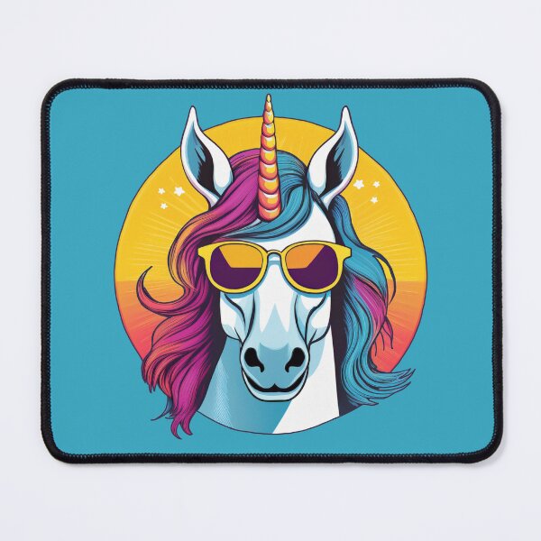 Item preview, Unicorn with Sunglasses Summer Vibes Funny Brat Summer Hot Girl Summer Magic Stars Pink Blue Orange designed and sold by SteamParliament.