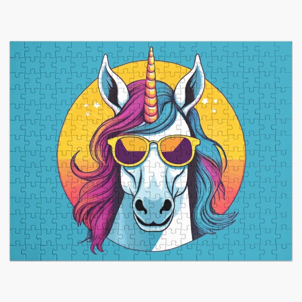 Artikel-Vorschau von Einhorn mit Sonnenbrille Sommerstimmung Lustige Göre Sommer Heißes Mädchen Sommerzauber Sterne Pink Blau Orange, designt und verkauft von SteamParliament.