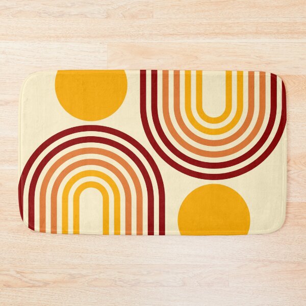 Item preview, Mid Century Modern Geometric Rainbow and Sun Abstract a5 in Classy Red Gold designed and sold by nineFlorals.