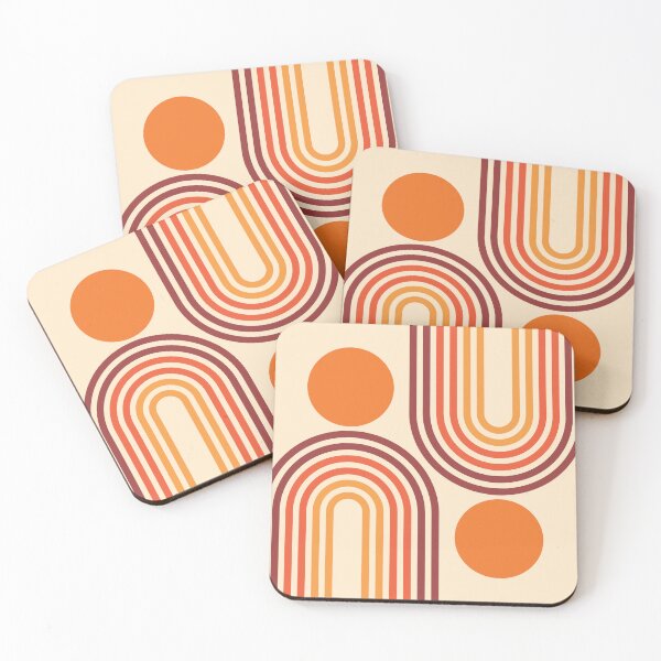 Item preview, Mid Century Modern Geometric Rainbow and Sun Abstract a4 in retro vibes designed and sold by nineFlorals.
