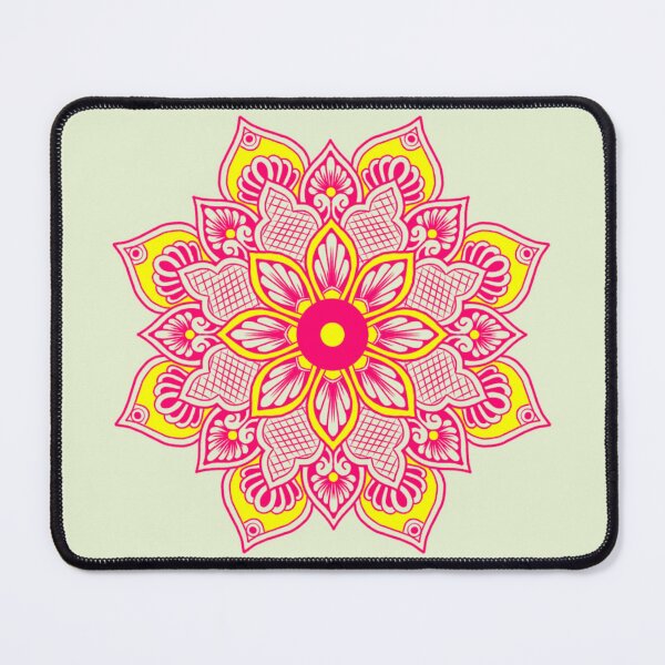 Artikelvorschau, Rosa und gelbes Mandala. entworfen und verkauft von Artelligentt.