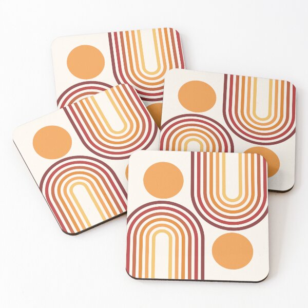 Item preview, Mid Century Modern Geometric Rainbow and Sun Abstract a2 in Retro Vibes designed and sold by nineFlorals.