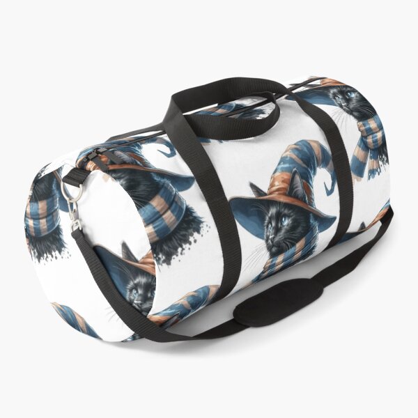 Item preview, Black Cat in Wizard Hat and House Scarf - Cute Feline Fantasy Art designed and sold by 2ndSketch.