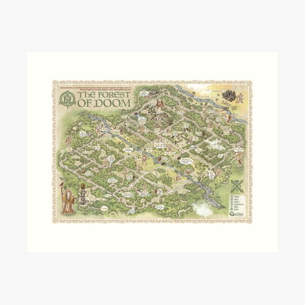 Item preview, Fighting Fantasy - The Forest of Doom - Gamebook Map designed and sold by QatlasMap Shop.