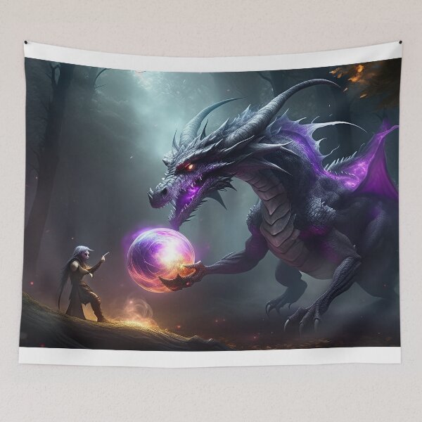 Aperçu de l'œuvre Dragon avec un globe violet créée et vendue par rwgames.