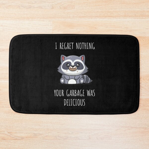 Item preview, Trash panda racoon says "I regret nothing" (on dark colors) designed and sold by messy-nessie.