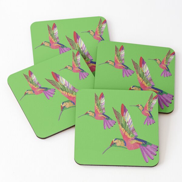 Item preview, Bird Colibri -  pink green pattern designed and sold by StudioViArt.