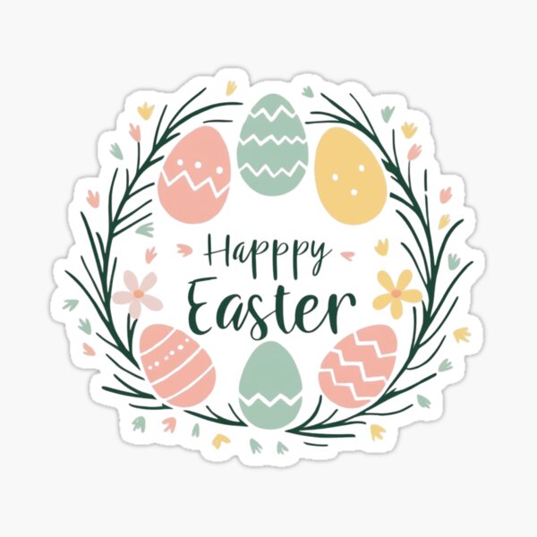 Item preview, Easter Wreath with Pastel Egg Decorations designed and sold by HN-KEMO.