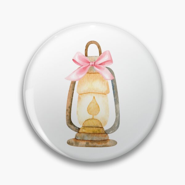 Item preview, Coquette Oil Lantern with Pink Bow – Cottagecore Camping Aesthetic Art designed and sold by DivinePassion.