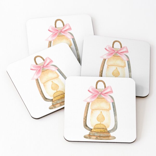 Item preview, Coquette Oil Lantern with Pink Bow – Cottagecore Camping Aesthetic Art designed and sold by DivinePassion.