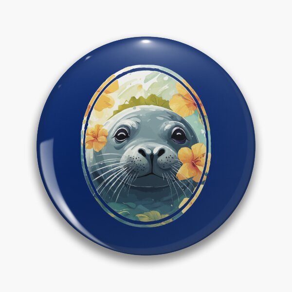 Item preview, Hawaiian Monk Seal And Yellow Hibiscus Blooms designed and sold by taiche.