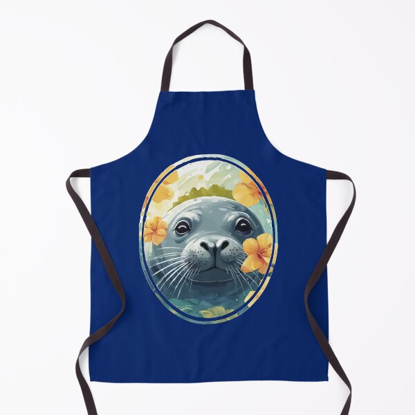 Item preview, Hawaiian Monk Seal And Yellow Hibiscus Blooms designed and sold by taiche.