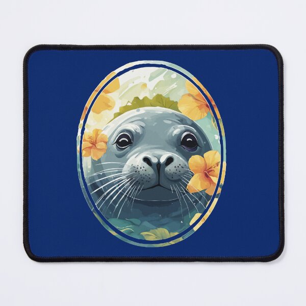 Item preview, Hawaiian Monk Seal And Yellow Hibiscus Blooms designed and sold by taiche.