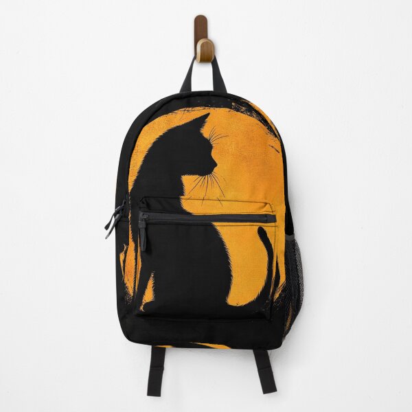 Item preview, Black Cat Silhouette Against The Orange Moon designed and sold by GrinGalore.