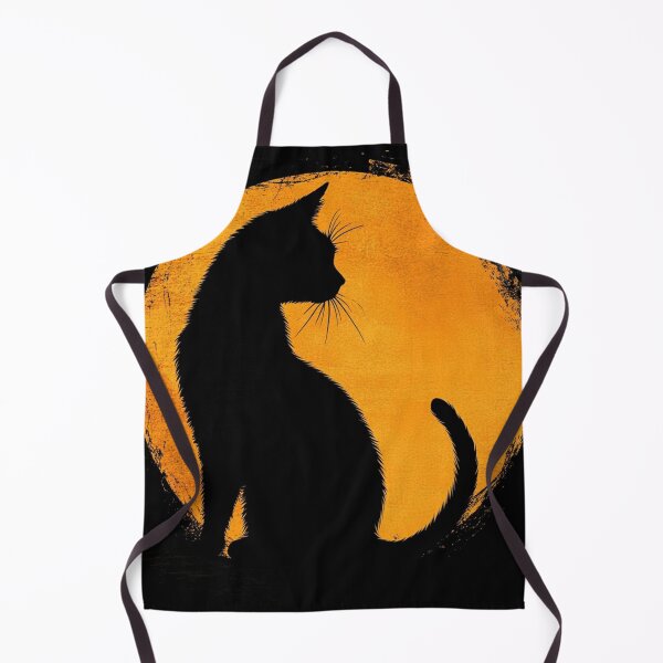 Item preview, Black Cat Silhouette Against The Orange Moon designed and sold by GrinGalore.