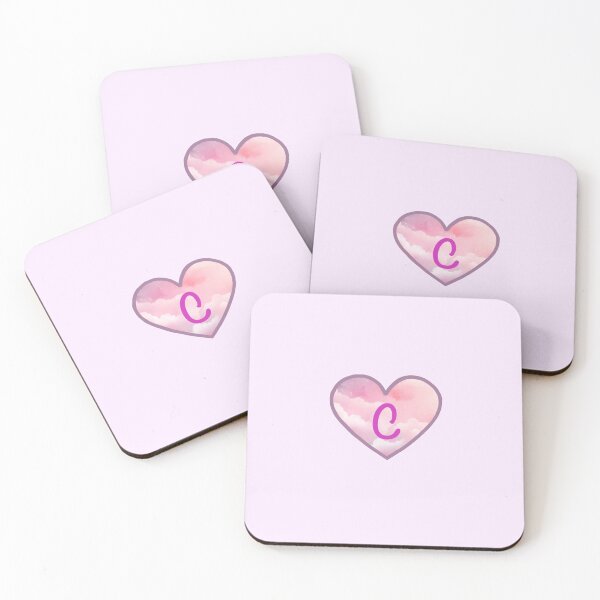 Item preview, Heart Pink Clouds “C” designed and sold by CEvansArt.