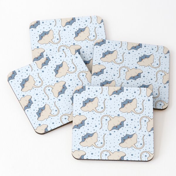 Item preview, kawaii stingray seamless pattern designed and sold by YQvibe Studio.