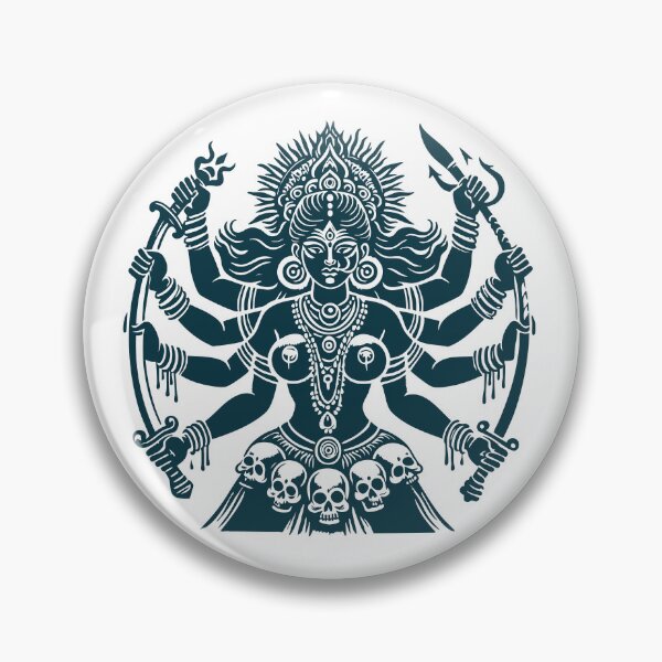 Item preview, Hindu Goddess Kali with skull and swords designed and sold by ZOXOFO.