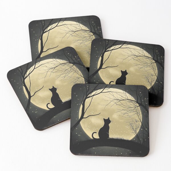 Item preview, Black Cat Silhouette Behind The Moon designed and sold by GrinGalore.