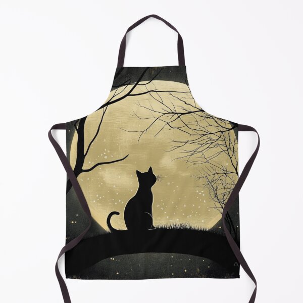 Item preview, Black Cat Silhouette Behind The Moon designed and sold by GrinGalore.
