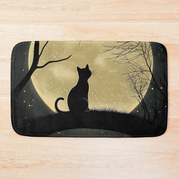 Item preview, Black Cat Silhouette Behind The Moon designed and sold by GrinGalore.
