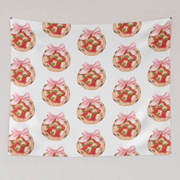 Item preview, Whole Pizza Pie with Pink Bow – Coquette Aesthetic Food Art designed and sold by DivinePassion.