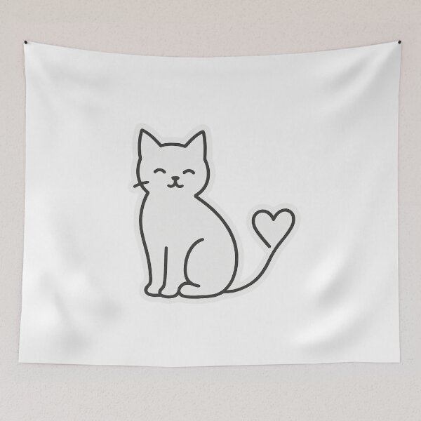 Item preview, Minimalist One-Line Cat with Heart Tail – Cute Line Art Sticker designed and sold by ColorSplash123.