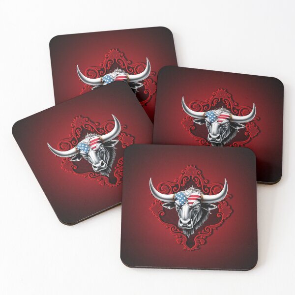 Item preview, Pride and strength, an American bull with a flag bandana.  designed and sold by nicky2342.