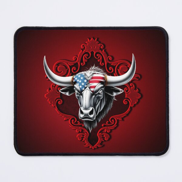 Item preview, Pride and strength, an American bull with a flag bandana. designed and sold by nicky2342.
